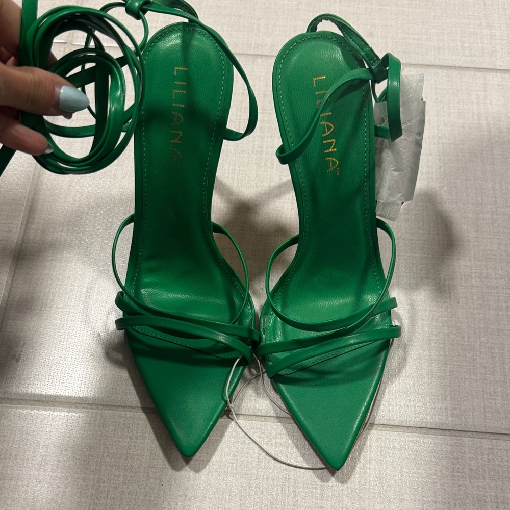 Liliana Emerald Strappy Heels
